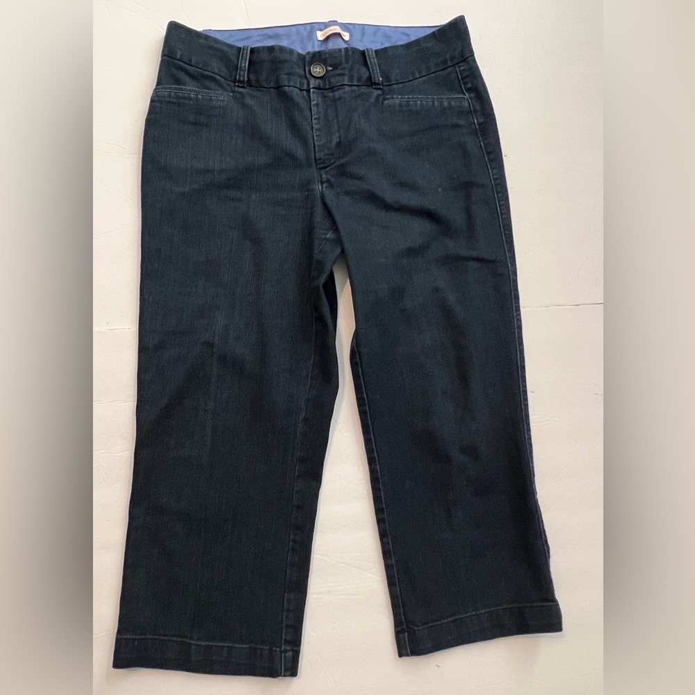 Dockers Dark Wash Capri Straight Leg Mid Rise Women Size 8